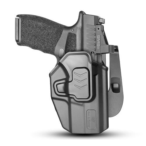 GUN & FLOWER OWB Holster for Springfield Hellcat Pro, Outside Waistband Holster with Level II Retention, Fixed Belt Clip for 1.5”–2.0” Belts, RDS Ready
