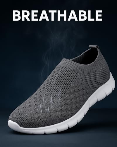Image of Kraasa Tread Walking Shoes for Men | Knitted Slip-On Sneakers