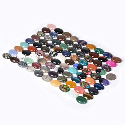 Wholesale Lot 24pcs Multi-color 30mm Oval Gemstone Cab Cabochon For Jewelry Making - Thumbnail 3