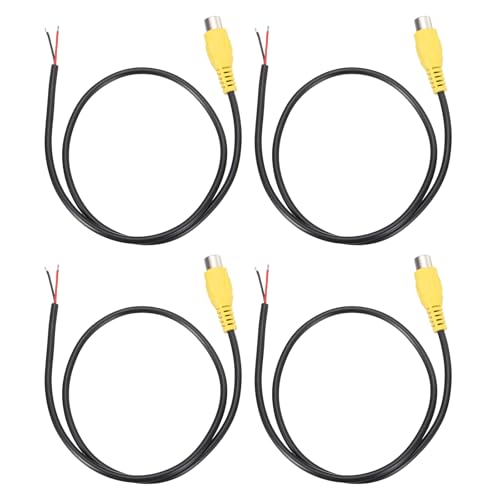 Cable de altavoz RCA hembra a cable desnudo 22 AWG de 1.6 pies de extremo abierto amarillo