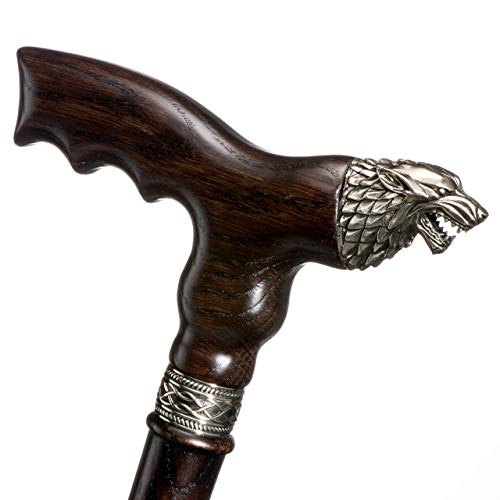 Fancy Walking Canes for Men - Direwolf - Fashionable Handcrafted Wooden Canes