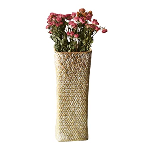 Vase à fleurs de rotin pour décoration de salon et centre de table champêtre