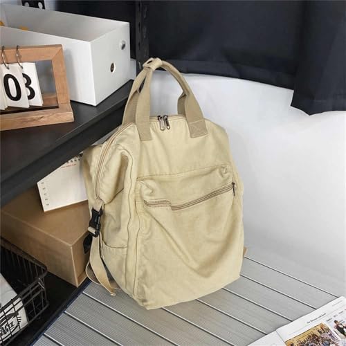 MaxxCloud Aesthetic College Laptop Backpack, Heavy Cotton, Retro Canvas Backpack Travel Bag, Large2