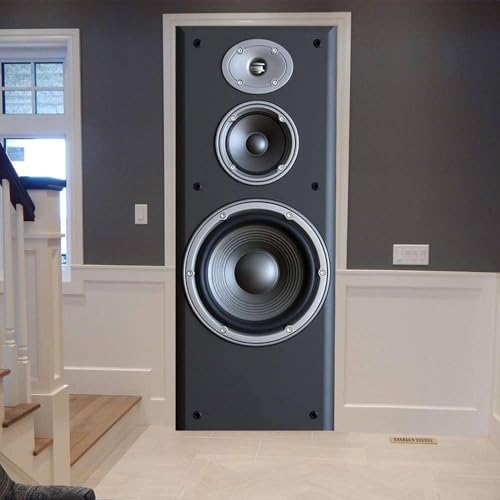 TACOKI Türtapete Selbstklebend Türposter Audio Türbekleben Musik Türbilder, 3D Effekt Fototapete Türfolie Poster Türaufkleber Wandtattoo Tür Dekoration Stickers 77x200 cm 766z