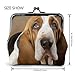 Basset Hound Coin Purse for Women, Chic PU Leather Mini Change Pouch with Kiss Lock Clasp, Fashion Change Purse Wallets for Coins, Keys, Lipstick, and Earphones