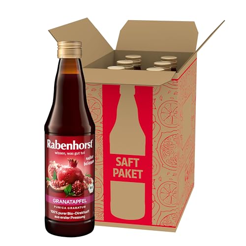 RABENHORST Granatapfel MUTTERSAFT BIO 6er Pack (6 x 330 ml) - 100% purer Granatapfel - Direktsaft aus erster Pressung