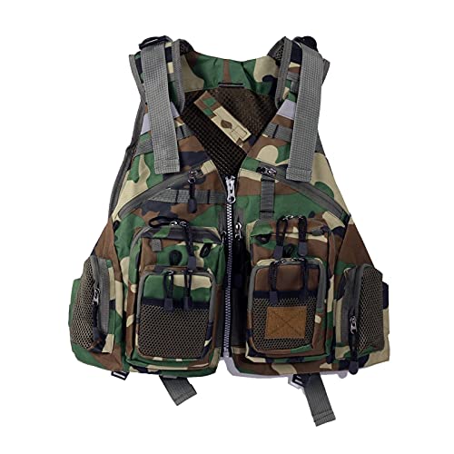 EVEBS Angel Westen, Herren Outdoor Fliegenfischen Weste Angelweste mit Mehreren Taschen Angeljacke Verstellbare Fliegenweste für Bauernhöfe Jagd Angeln (E) Cover