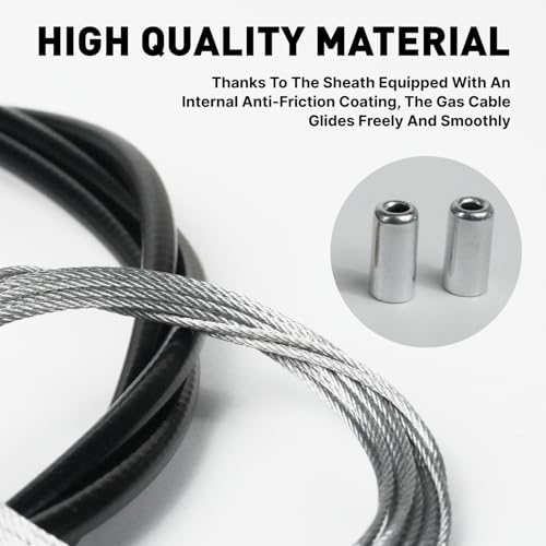 FortuneGlobe Universaler Kupplungszug 2mm Ø 2m mit Ummantelung und Anschluss - Reparaturset für Motorräder, Motocross, Moped und Kleinkraftrad