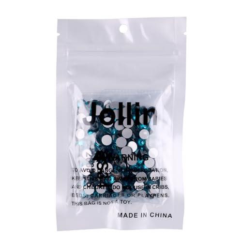 Image of Jollin Crystal Flatback Rhinestones Gems for Crafts 7.2mm SS34, Blue Zircon | Glue Fix, 288pcs Glass Rhinestones for Bedazzling, Clothes, Tumblers, Nail Art, Shoes, Bags, Caps & Accessories Decoration