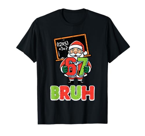 67 Bruh Santa Funny Christmas 6 7 Meme Xmas Boys Kids Youth T-Shirt