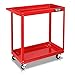 TUFFIOM 2 Tier Rolling Tool Cart, 220 LBS Capacity Industrial Service Cart w/Wheels, 2 Shelf Steel Utility Cart, Tool Storage Organizer for Mechanic, Garage, Workshop, Warehouse & Repair Shop, Red