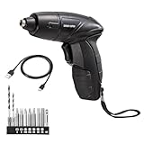 サンワダイレクト 電動ドライバー 充電式 USB-C ビット10種類 LEDライト付き ドリルドライバー コンパクト 軽量 DIY 家具 800-TK056