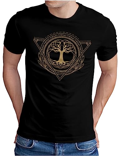 T-shirt homme noir Runes Viking pour vos festivals et rassemblements passionnés d'Odin