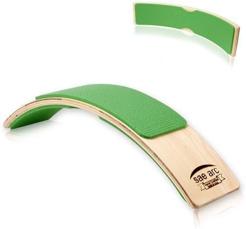 Spine Stretching Lumbar Support - Wooden Back Flex & Posture Alignment Device (Green)