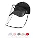 Produktbild Snapback Caps für Damen und Herren Anti-Speichel/Nebel/Staub/Sand/Sonnenhutz mit Transparenter Maske Baseball Cap Classic Fischerhut Mädchen Schwarz Basecap Einstellbare Größe Schutz für Unisex