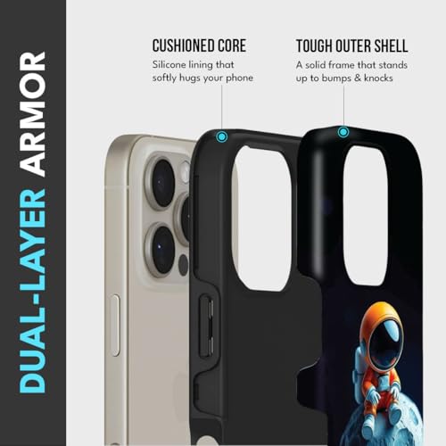 Image of MILLION CASES Back Cover Case for iPhone 15 Pro Scratch Resistant Anti-Slip Polycarbonate Shockproof Protective Durable Astral Code Crystal Case for Men & Boys