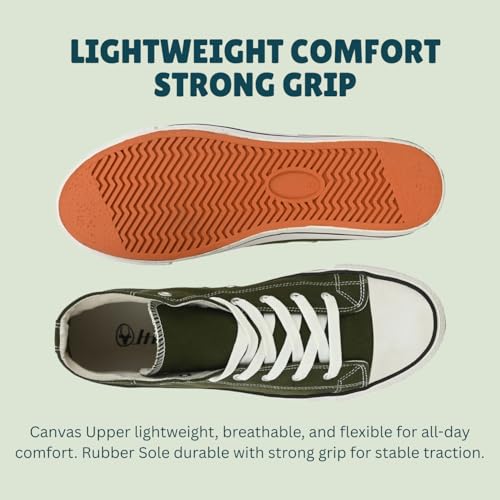Image of Hirolas Men's Vulcanized Canvas Rubber Toe High Ankle Skateboard Sneakers Shoes.