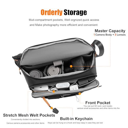 Bolso bandolera para cámara DSLR compacto Cwatcun miniatura 2