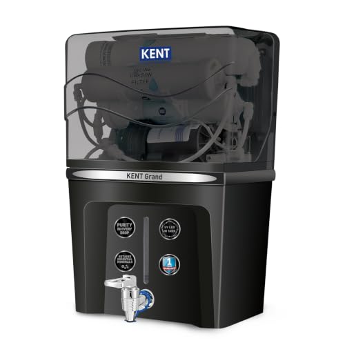 Image of KENT New Grand RO Water Purifier | Advanced RO Tech for Sabse Shudh Paani | RO+UF+TDS Control + UV LED Tank| 7.5L| 20LPH Flow|Ideal for Borewell /Tanker /Municipal Water | Largest Service Network |Black
