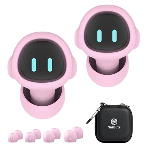 Tapones para los oídos para niños (6-12 años) – Tapones reutilizables con reducción de ruido para enfoque, viajes, conciertos, socialización, deportes, 8 almohadillas en XS/S/M/L, PK-E