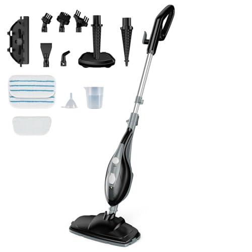 Image of NEWBULIG 14-in-1 Steam Mop, Powerful Detachable Handheld Steam Cleaner for Floor Cleaning with 2 Washable Pads, 16.4 FT Cord, Multi-Purpose Floor Steamer for Hardwood, Clothes, Carpet, Tile, Grout