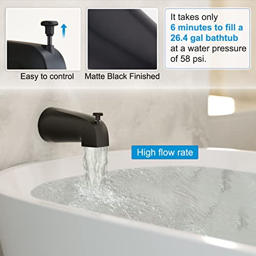 Holispa Black Tub Shower Faucet, Shower Faucet Set With 8-Inch Rainfall Shower Head And Tub Spout, Shower Tub Faucet Set Complete (Included Shower Valve), Tub Shower Trim Kit, Matte Black #TOP4