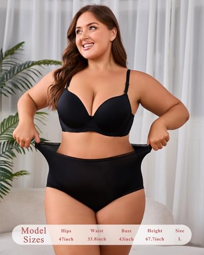 Mcool Mary Women's Underwear,Sheer Panties,Mid-High Waisted Briefs,Full Coverage,Thin Silky Cool Nylon Briefs Lace 6 Pack4