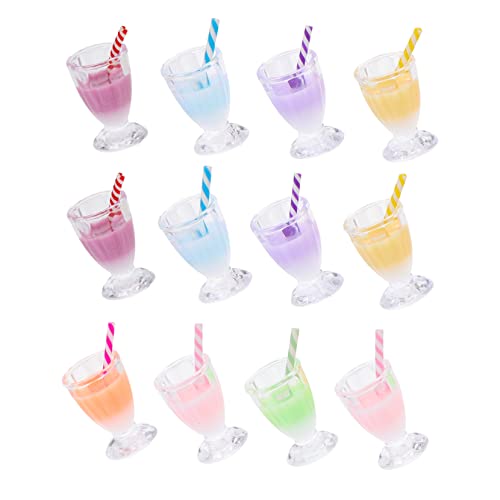 DOITOOL 1 Juego Colgantes De Taza De Té Adornos De Té Con Leche Adornos De Llavero De Té Con Leche Hechizas Colgante De Comida De Dibujos Animados Encantos Del Pendiente Resina 12 Piezas