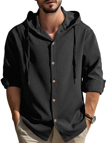 Image of Noble Monk Men's Relax Fit Hooded Shirt || Casual Wear for Men || Full Sleeve Shirts || Stylish Shirt for Men