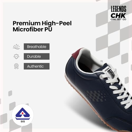 Image of CHK Legend Men's Casual Shoes | Premium Microfiber PU Upper | Cushioned Insole & EVA Midsole | Durable High-Abrasion Outsole | Lightweight Lace-Up Fashion Sneakers for Everyday Comfort