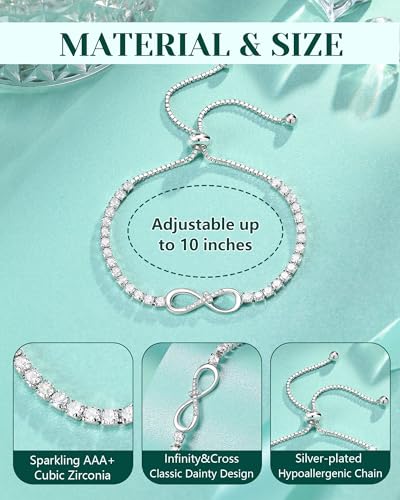 Image of 13 /16 Year Old Girl Birthday Gift Ideas, Infinity Cross Bracelet for Teenager