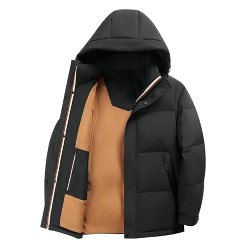 Veste d'hiver homme veste courte épaisse matelassée et chaude à capuche