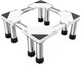 DEWEL Base per Lavatrice 8 Piedi, Lunghezza Regolabile 54,5-67 CM, Altezza 17.5-20,5 CM, Capacità Di Carico 500 Kg Base Lavatrice Regolabile Per Frigorifero, Asciugatrice e Congelatore
