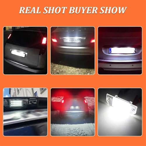 Luces matricula LED blanca 6500K para Ford Focus MK2 y C-MAX 2003-2008 5