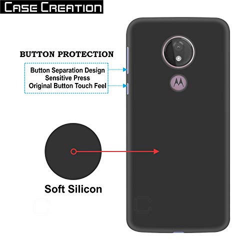 Image of Case Creation for Moto G7 Power 2019 Back case, Motorola Moto G7 Power Slim Flexible Smart Look case with 360 Camera All Angle Protection (Pure Black)