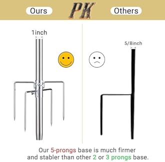 Ground Flag Poles for Outside House - 1" Tangle Free Flag Pole for House with 5 Prong - 9ft Yard Flag Stand for Outdoor,Wind Resistant & Rustproof - Silver