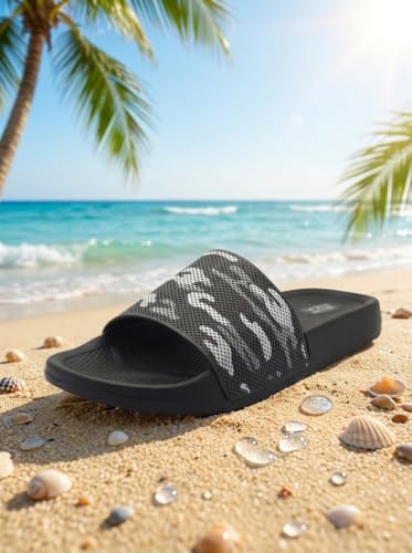 Image of TRV Classic Ultra Soft Sliders /Slippers with Cushion FootBed for Boys & Girls | Comfortable & Light Weight | Stylish & Anti-Skid | Waterproof & Everyday Flip Flops for Boys& Girls jungle