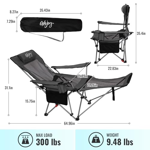 WEJOY 2-in-1 Reclining Camping Chair with Footrest の商品画像 1