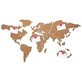 DiseñO Compacto Y Elegante: Con unas dimensiones de 39,4x18 pulgadas y color caqui sobrio, este mapa de corcho aporta un toque decorativo práctico y discreto para oficinas, aulas o espacios domésticos sin ocupar demasiado espacio