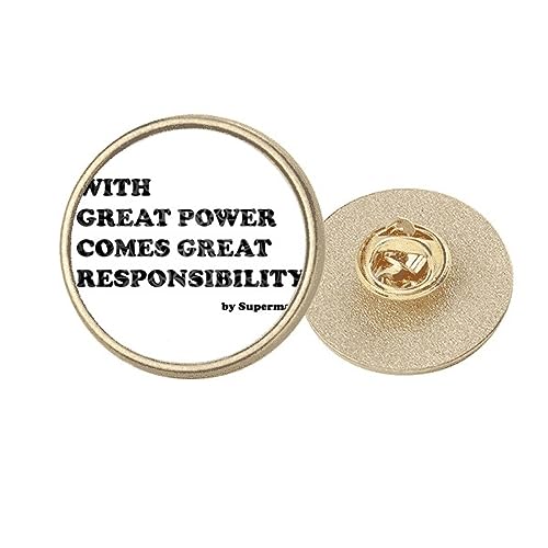 Broche ronde en métal doré Great Power taille M pour customiser manteau et veste