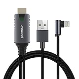Kompatibel mit iPhone zu HDMI Kabel 4K, PODOOR Kompatibel mit iPad zu HDMI TV Adapter Kabel Für Telefon Phone XR, X, 8, 7, 6, Pad Air, Mini, Pro, Pod Touch Projektor 6.6FT Silber