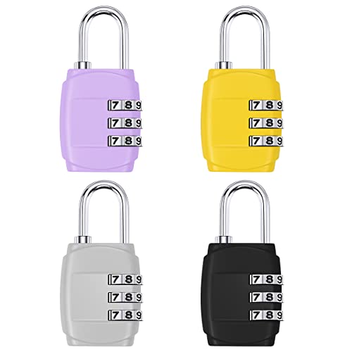 4-Pack-Luggage-Locks-3-Digit-Combination-Padlock-Codes-with-Alloy-Body-for-Suitcase-Travel-Bag-Gym-Shed-Bike-Locks-Black-Silver-Yellow-Purple