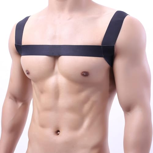 QiaTi Mens Harness Belt Man Body Chest Elastic Strap Shoulder Halter Strong Costume for Men4