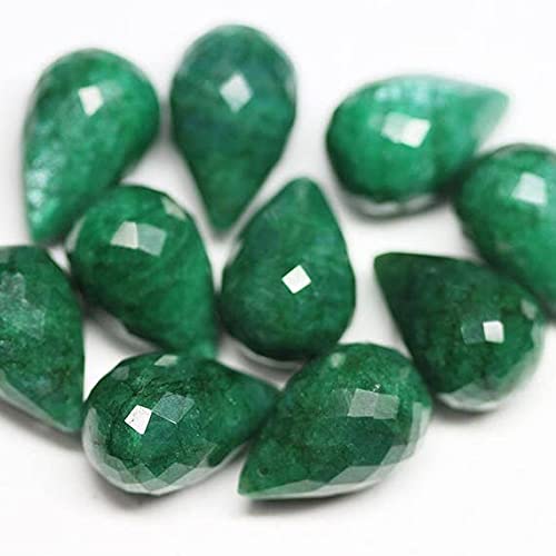 Émeraude verte naturelle LKBEADS perle briolette goutte d'eau facettée gemme libre 23mm