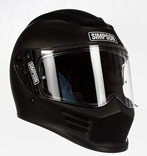Simpson SPBL3 Speed Bandit Full Face Motorcycle Helmet Size - L - Matte Black - Clear Shield Included - Mirror Shield Pictured is Sold Separately