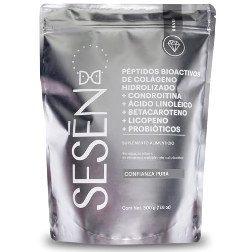 Sesen Péptidos de Colágeno Hidrolizado en Polvo 500g, Colágeno Tipo 1, 2 y 3 Bioactivo para Articulaciones, Pelo y Piel, Collagen Peptides Powder, Doble Hidrólisis para Mejor Absorción