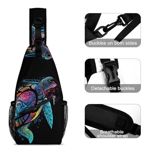 Bolso cruzado deportivo con diseño de tortuga miniatura 3