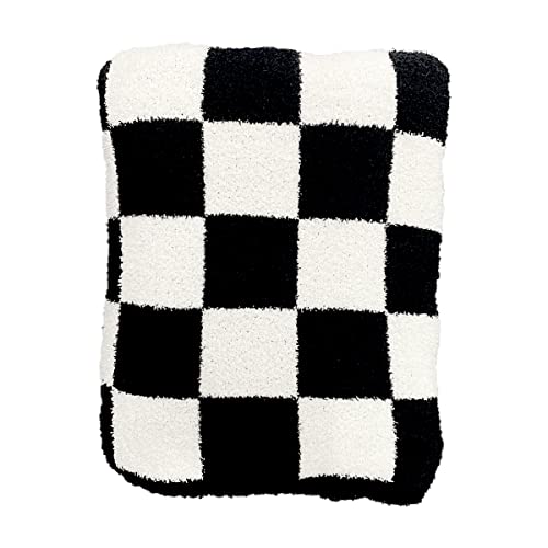 Checkered Throw Blanket Super Soft Luxurious Warm Blanket For Couch Reversible Blanket For Bed Sofa 50X60 Inches Checkered Pattern Blanket Black And White #TOP16