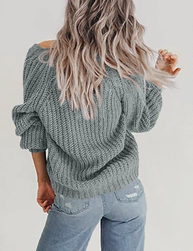 Image of Zeagoo Women's 2026 Fall Chunky Knit Cardigans Open Front Long Sleeve V Neck Button Loose Cardigan Sweaters