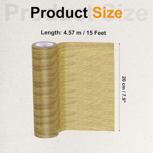 Image of PATIKIL Wood Grain Tape 7.9 inch x 15 Ft, Self-Adhesive Wood Texture Repair Tape Realistic Wood Effect Contact Paper Patch for Furniture Cabinets Floor Walls Home Decoration, Brown Oak